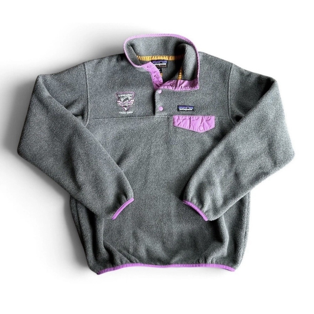 Patagonia Lightweight Synchilla Snap-T Fleece Pullover Grey Pink Women's Medium